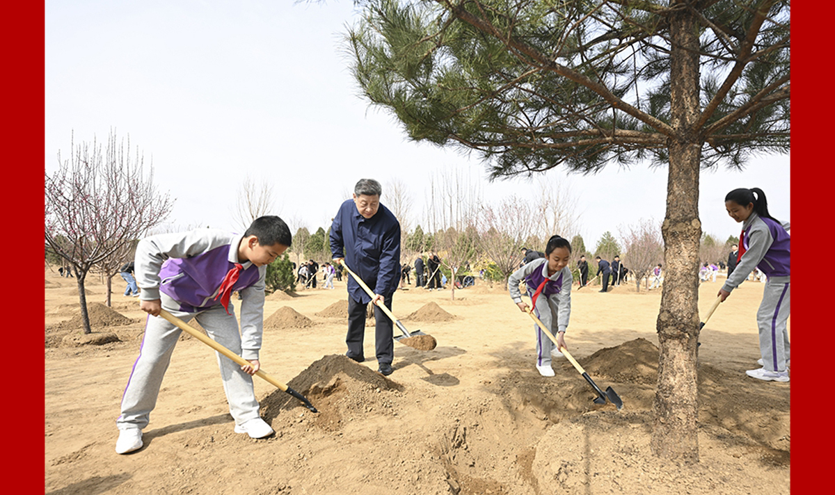 习近平在参加首都义务植树活动时强调:为山川大地增添锦绣 让中国式现代化底色更加亮丽
